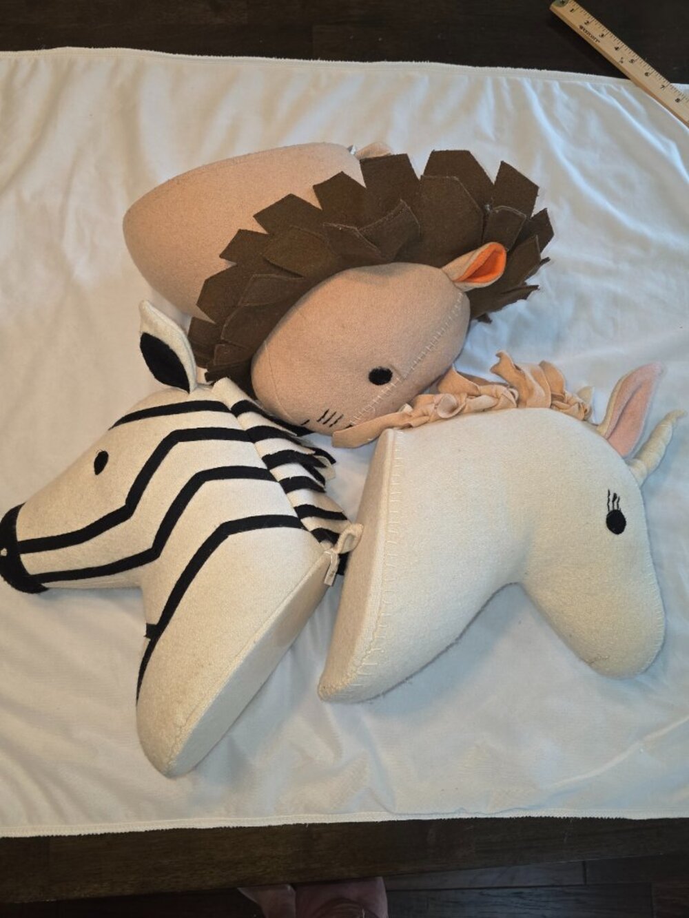 Pillowfort Decorations Unicorn Lion Zebra Wall Mount Standing Stuffed Animals - Picture 5 of 15